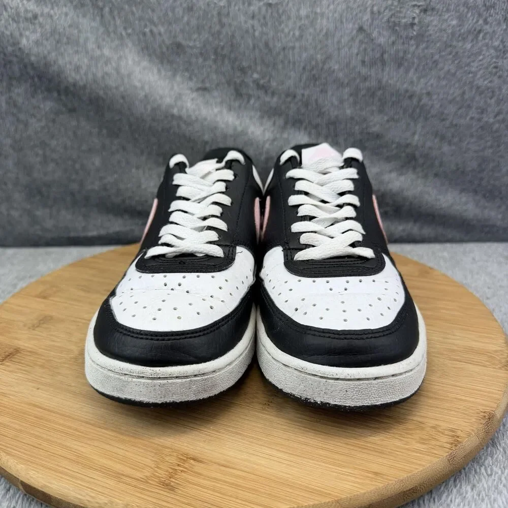 Nike Shoes Womens Size 7 Black White Pink Leather Low Top Sneakers DH3158-008 - Picture 2 of 10